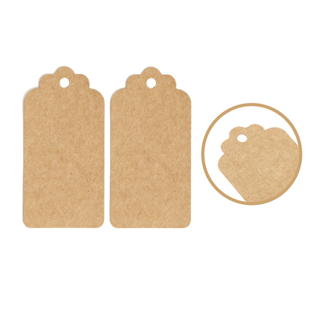 25 Pack Scallop Bottom Gift Tags, Blank Gift Tags, Paper Price