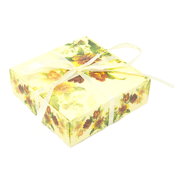 Large Yellow Floral Square Gift Boxes