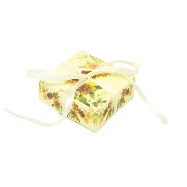 Small Yellow Floral Square Gift Boxes